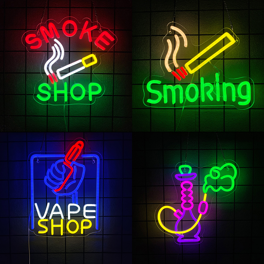 Vape Decoration - Smoking Neon Sign For Wall Decor,Light