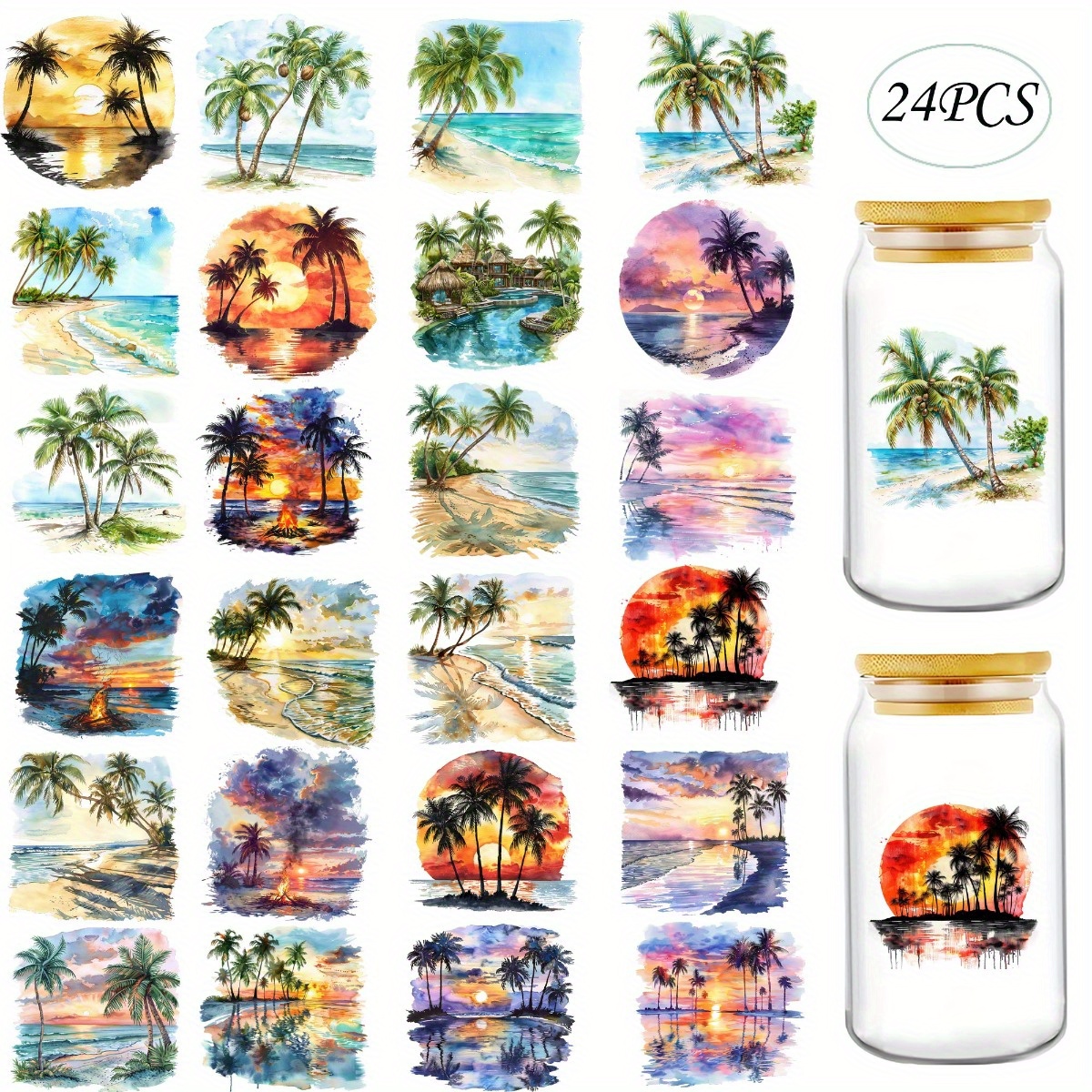 24Pcs/Set Summer Tropical Beac - Rdta Tank Glass recensie en prijs