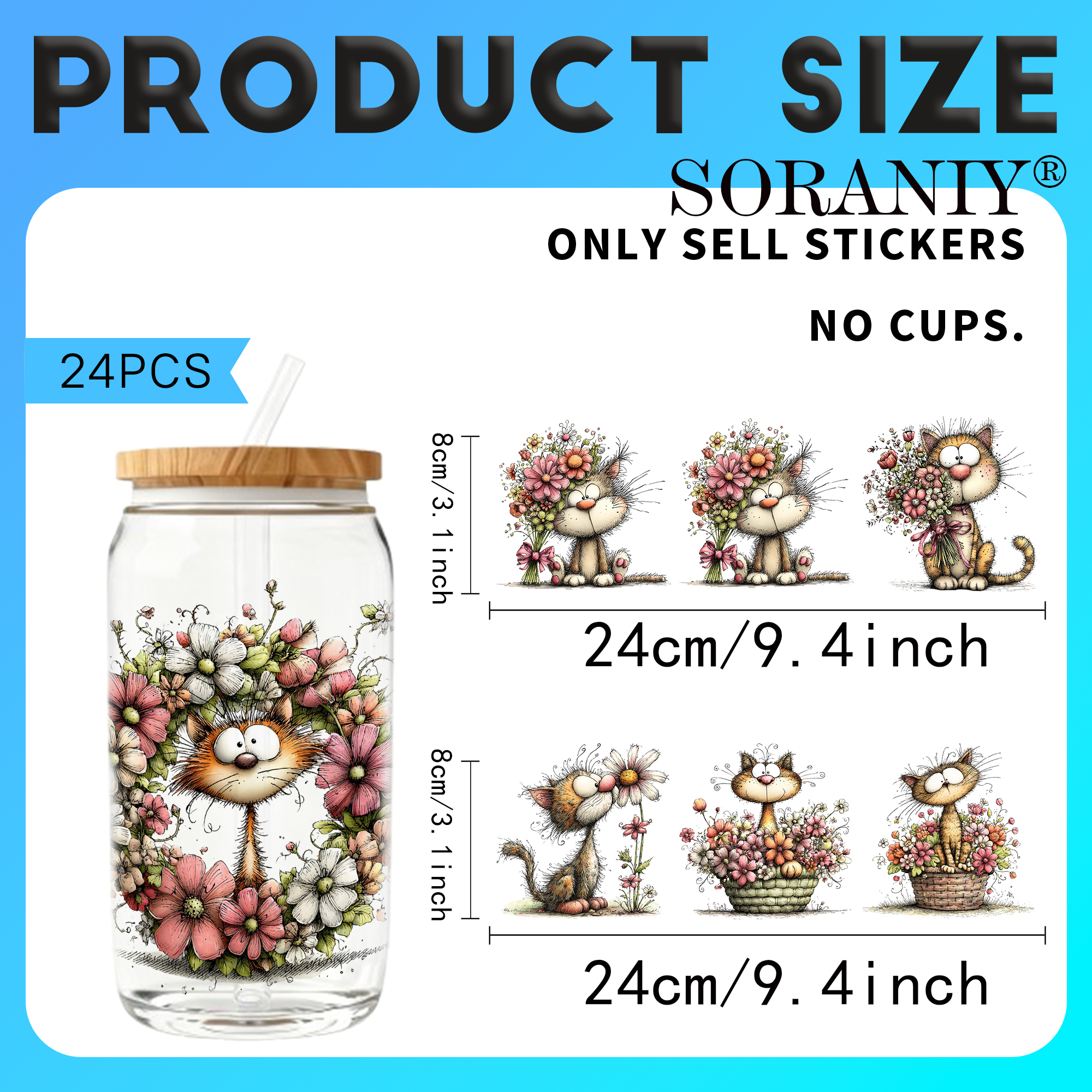 24PCS/Set Whimsical Floral Cat - Rdta Tank Glass recensie en prijs