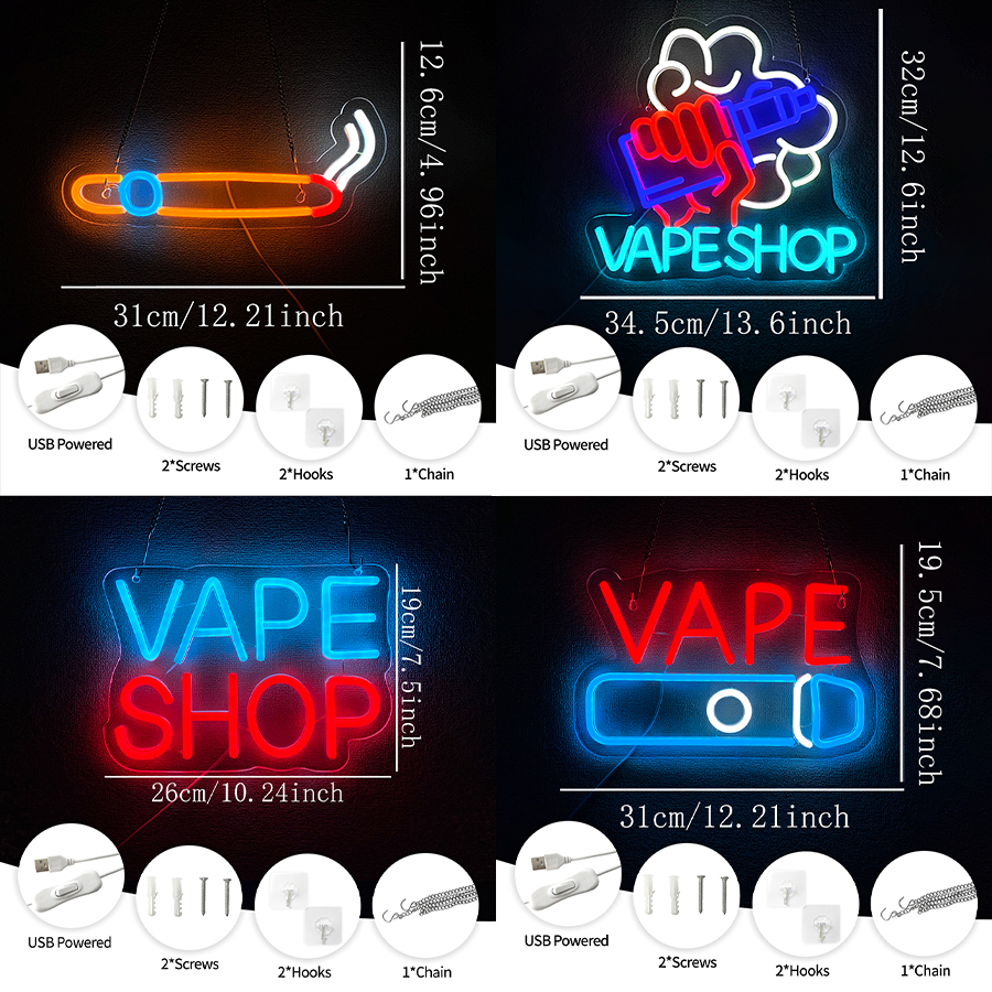 Smoke Series Neon Sign For Wal - Vaping Shop recensie en prijs