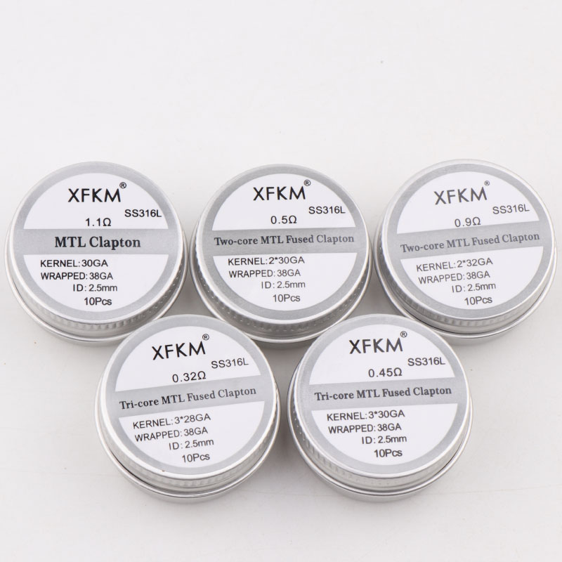 NEW XFKM 10PCS/box NI80/A1/SS3 - Clapton Wire Pre Built recensie en prijs